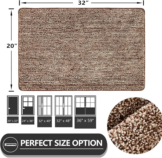 REFETONE Indoor Doormat, Front Door Mat 20"x32" Absorbent Rubber Backing Non - Image 2