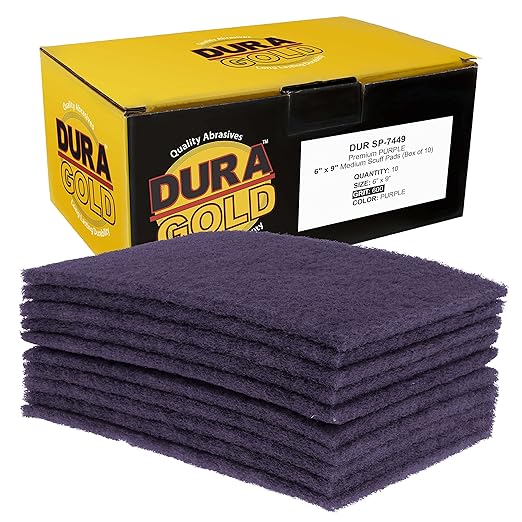 Dura-Gold Premium 6" x 9" Purple Medium Fine 600 Grit General Purpose Scuff Pads by Dura-Gold