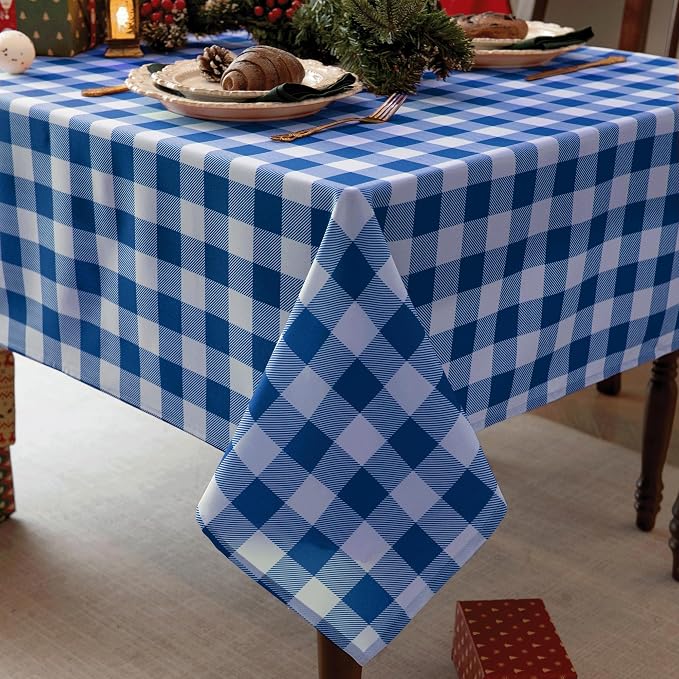 Waterproof Plaid Tablecloth Fabric by Essifunia
