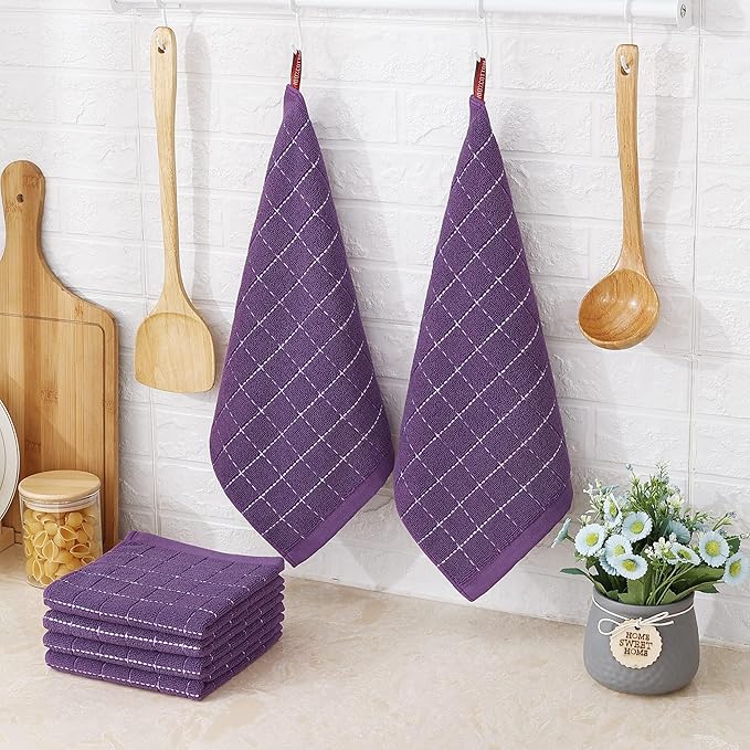 Homaxy 100% Cotton Terry Kitchen Dish Cloths, Ultra Soft and Absorbent Dish - Image 6