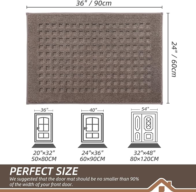 BEQHAUSE Waffle Door Mats Indoor 24"x36", Dog Mat - Image 2