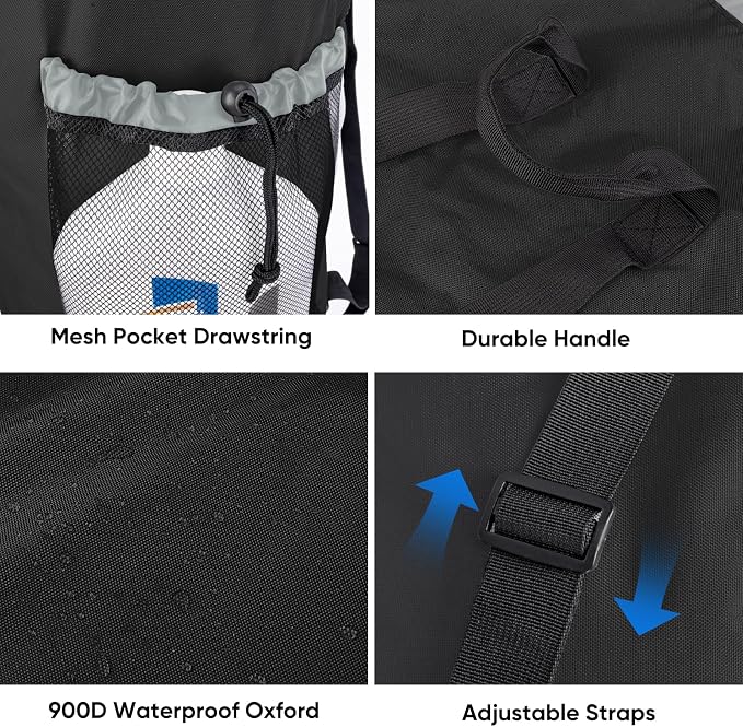 BALEINE 120L Laundry Bag Backpack, 900D Oxford Fabric Large Travel Laundry Bags - Image 4