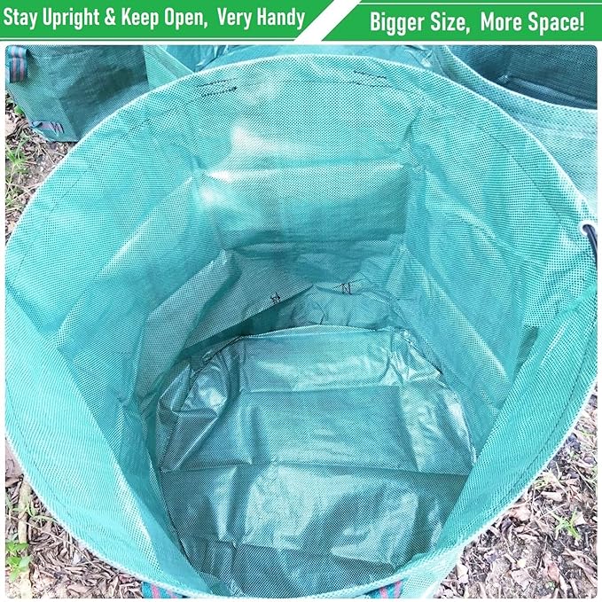 Professional 2-Pack 137 Gallon Lawn Garden Bags Large Yard Waste Bags - Image 5