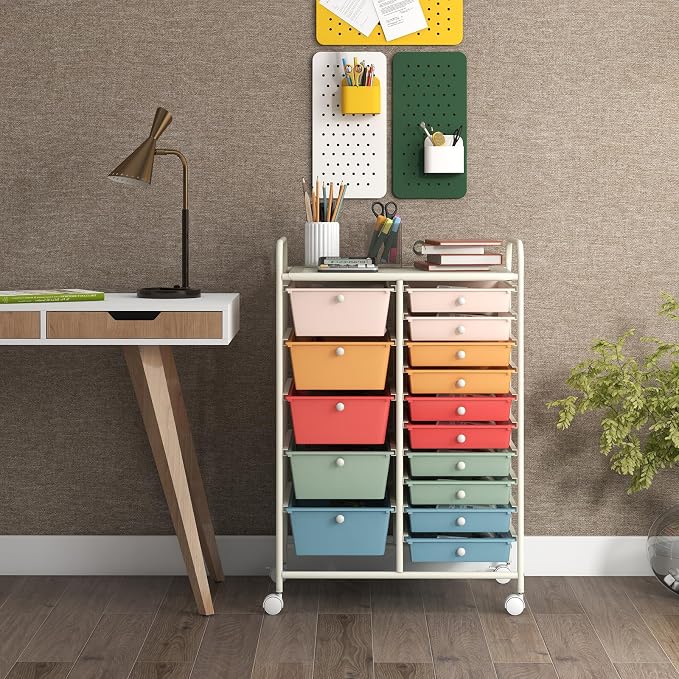 GOFLAME 15-Drawer Rolling Storage Cart, Utility Cart - Image 2
