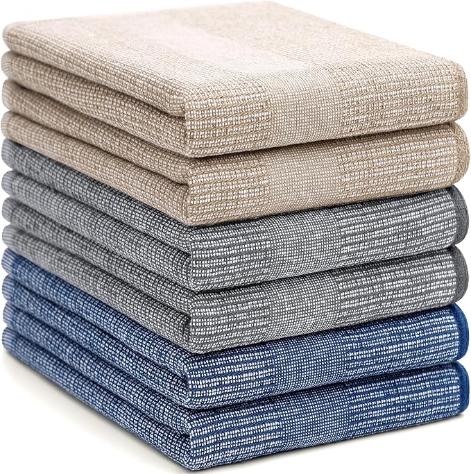 Homaxy Premium Kitchen Towels, Large Cotton Kitchen Hand Towels, Flat and Terry - Image 8