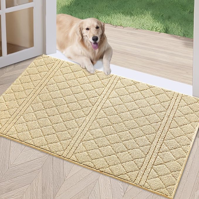 REFETONE Indoor Doormat, Front Back Door Mat 20"x32" Absorbent Rubber Backing by Refetone