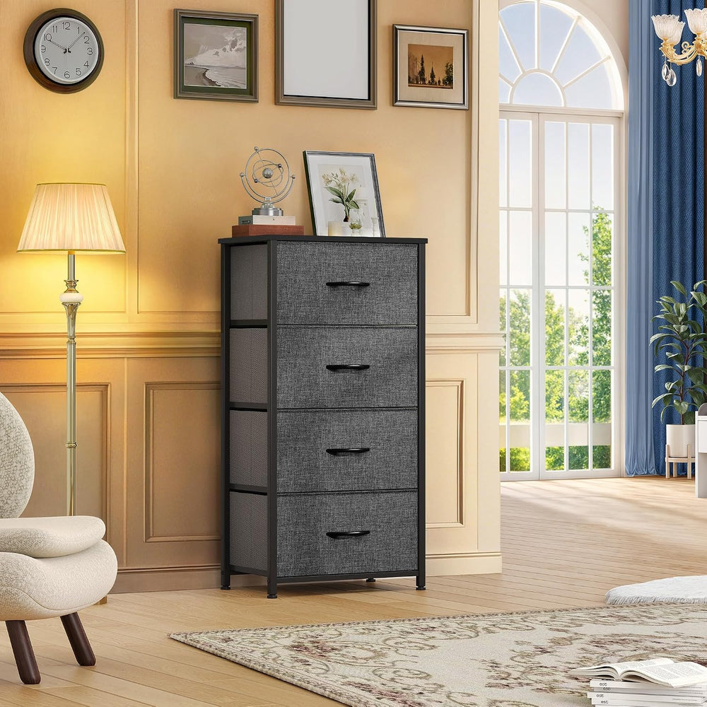 DWVO Storage Tower with 4 Drawers - Fabric Dresser, Organizer Unit for Bedroo...