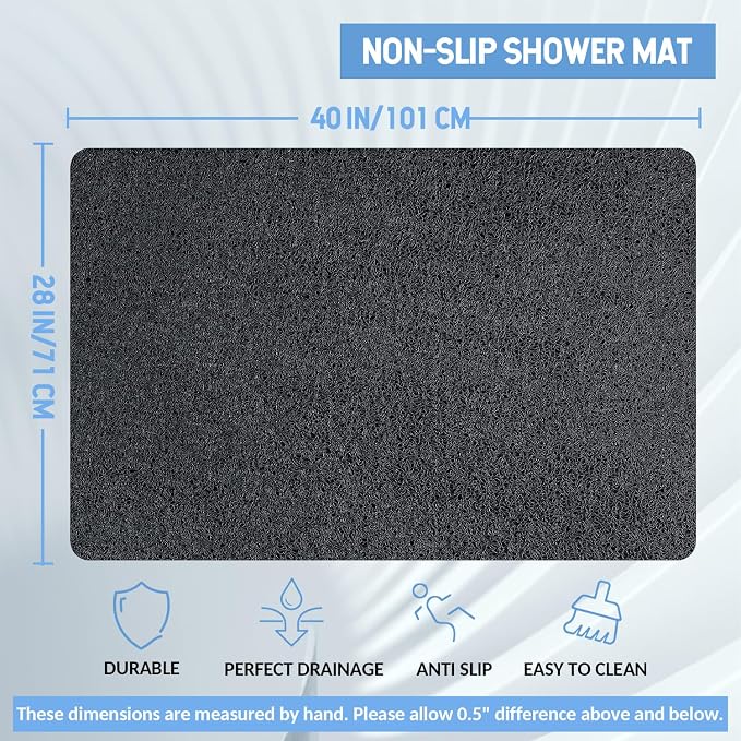 Non-Slip Bathtub Mat, Anti Slip Shower Mat, Fast Drying Bathtub Mats, Foot - Image 2