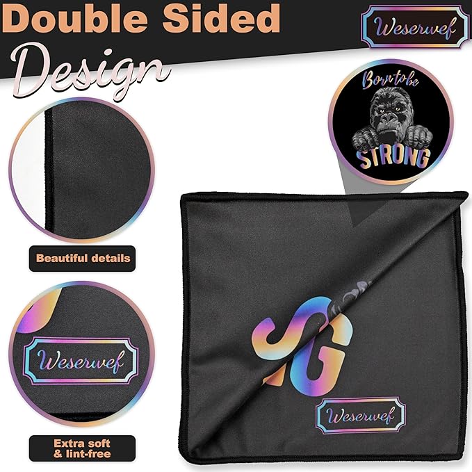 WESERWEF Design Microfiber Glasses Cleaning Cloth – Premium Cleaning Cloth - Image 3