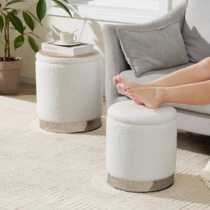 Royal Windsor Boucle Round Ottoman - Image 8