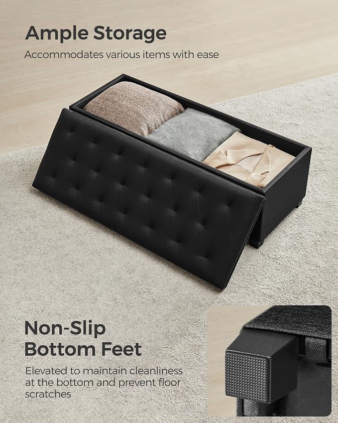 SONGMICS Storage Ottoman Bench, Foot Rest - Image 8