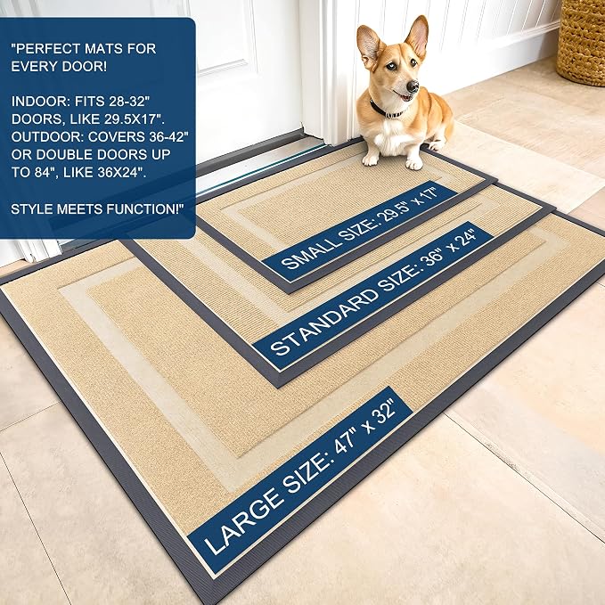 OLANLY Front Door Mat Indoor Outdoor Entrance, Waterproof All-Season, - Image 3