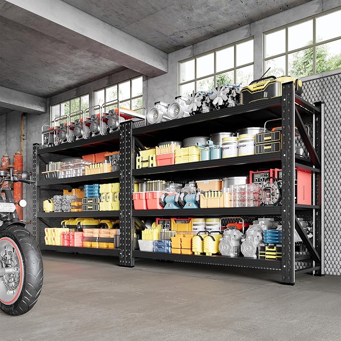 3000LBS Storage Shelves, Adjustable Industrial Shelving, 4 Tier Metal Shelving - Image 3