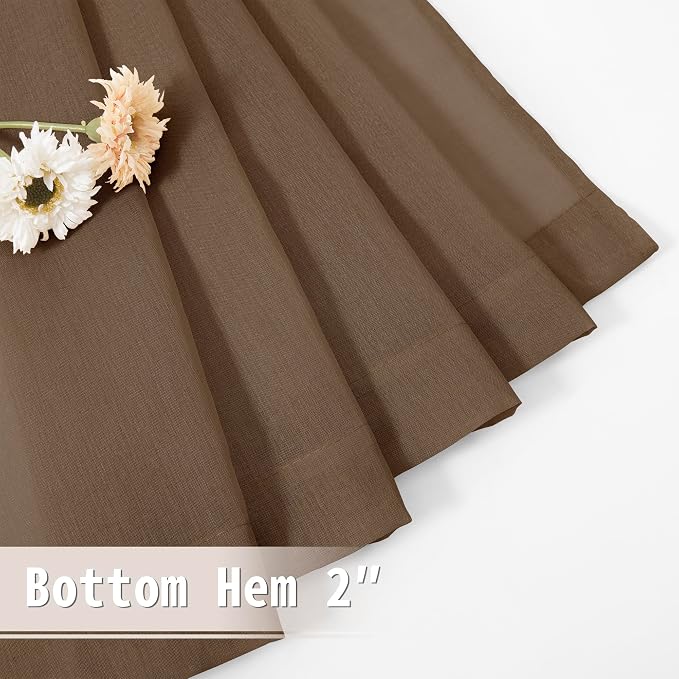 Tollpiz Small Sheer Door Curtain Closet Linen Textured Curtain Sheers Doorway - Image 8