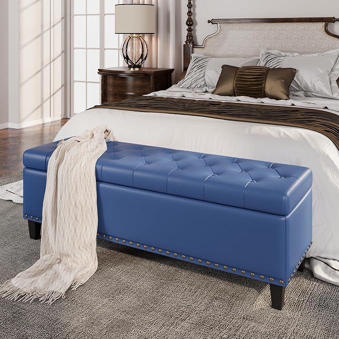 Storage Ottoman Bench, 51-Inch Large Storage Bench - Image 3