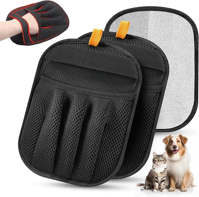 2Pcs Pet Hair Removal Glove for Cats & Dogs, 2025 Newly Upgraded Five-Finger by Unknown
