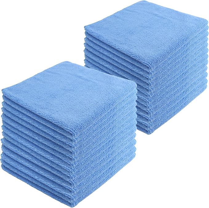 Microfiber Cleaning Cloths, 24 Pack, All-Purpose, Highly Absorbent, Washable by JDHomease