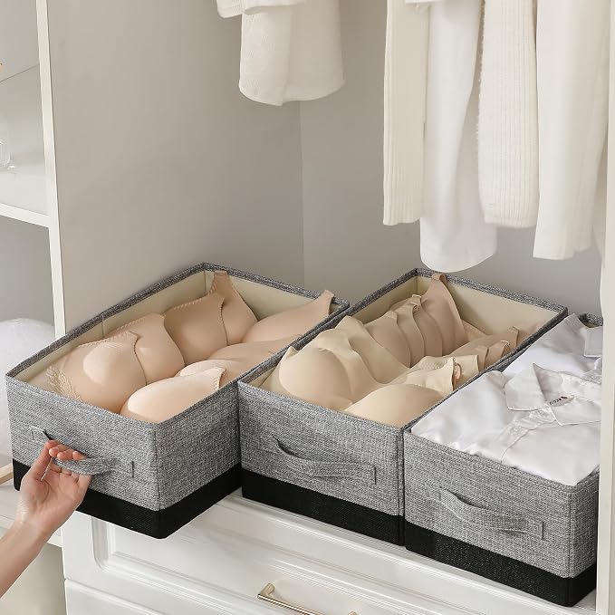 linen closet organizers and storage, 3 Pack Large Storage Baskets, Clothing - Image 4