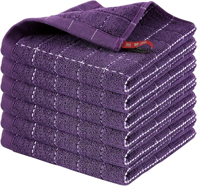 Homaxy 100% Cotton Terry Kitchen Dish Cloths, Ultra Soft and Absorbent Dish by Homaxy