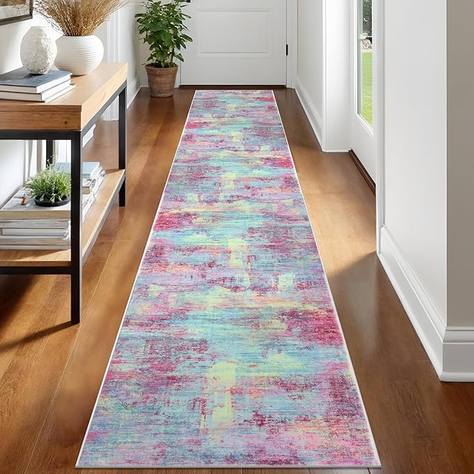 IOHOUZE Abstract Runner Rug 2x12 Ft Washable Runners by iOhouze