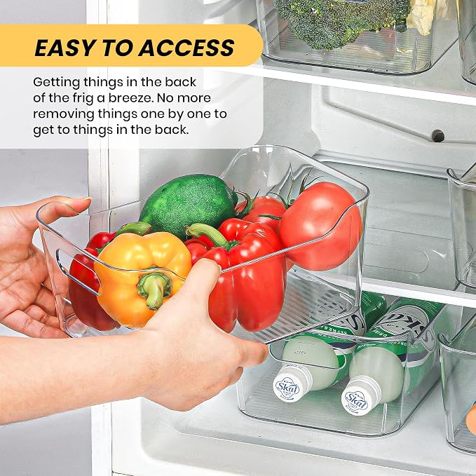 Clear Plastic Storage Bins, Refrigerator, Organizer Bins - Image 5