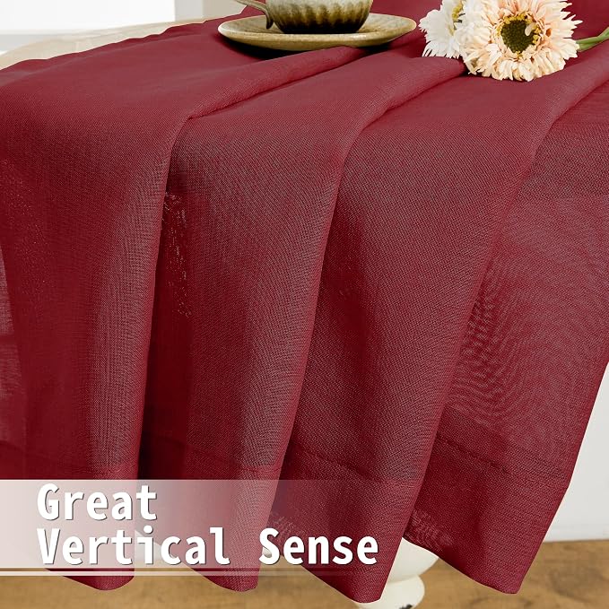 Tollpiz Sheer Door Curtains Closet Linen Textured Curtains Sheer Doorway Light - Image 6