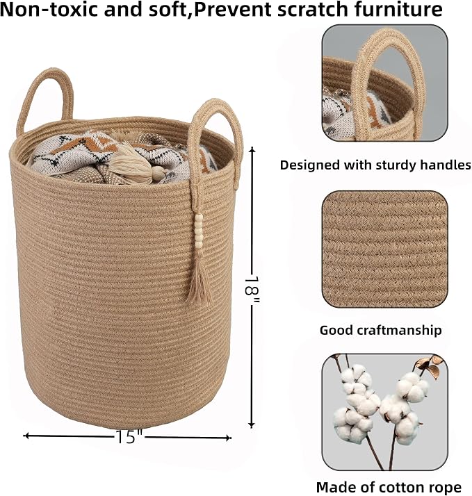 Rope Laundry Basket Laundry Hamper - Image 2