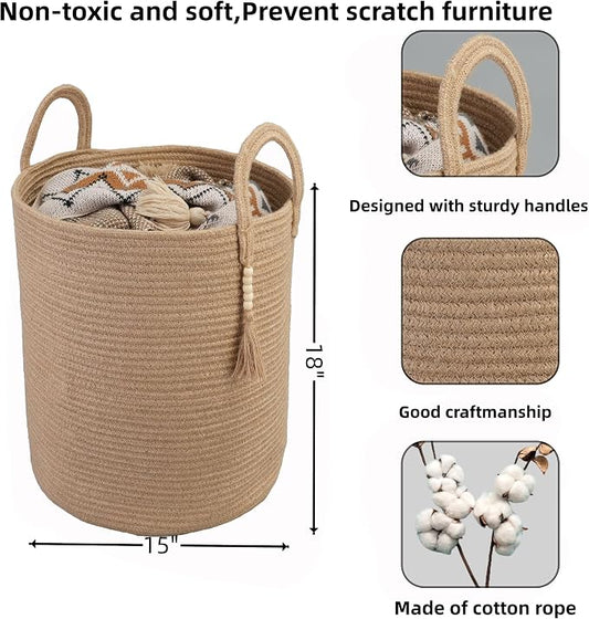 Rope Laundry Basket Laundry Hamper - Image 2