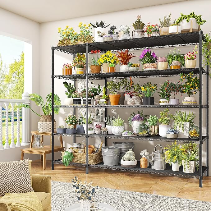 52.36" W Storage Shelves Metal Shelving Unit Load 1400LBS 5 Tier Wire Shelf - Image 8
