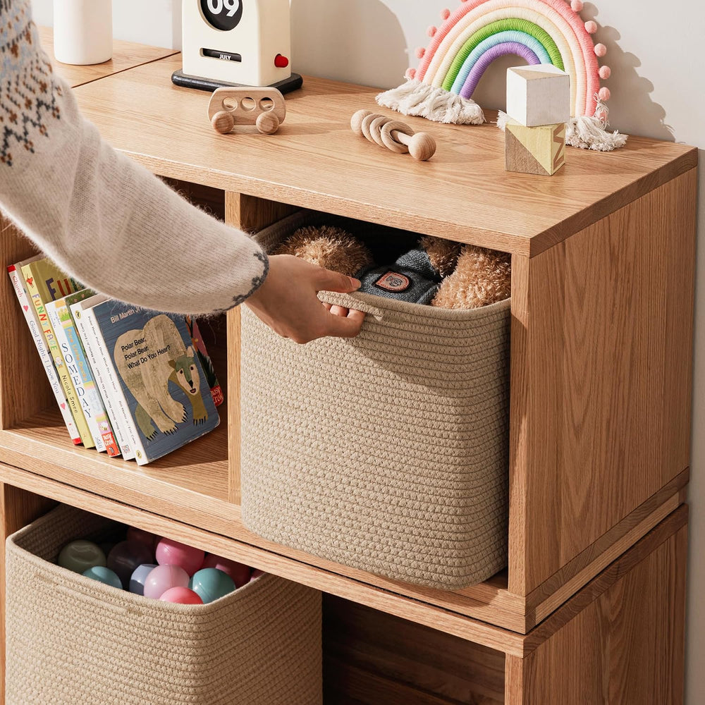 joybest 11inch Cube Storage Bins, Cotton Rope Woven Organizer Basket