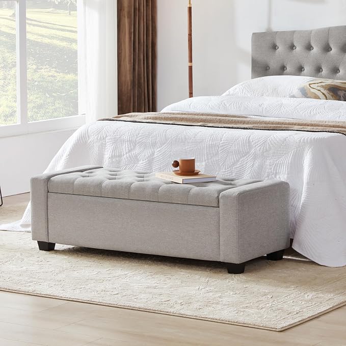 48" Ottoman with Storage, Large Storage Ottoman Bench - Image 8