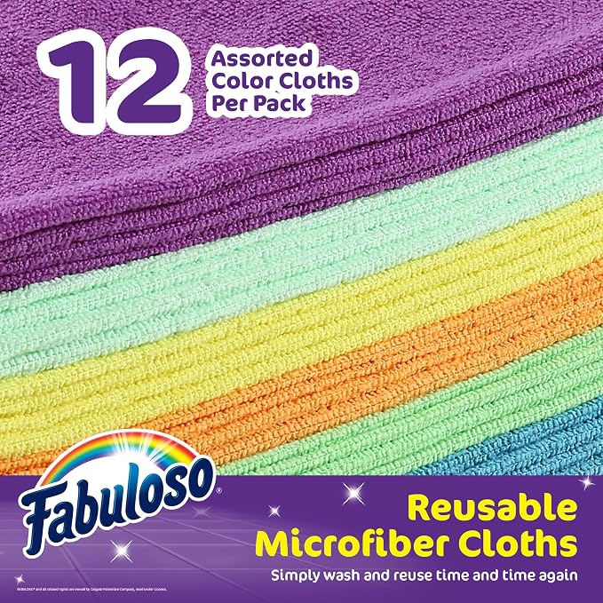 Fabuloso Microfiber Cleaning Cloths, Rainbow - Image 2