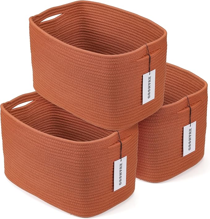 Cotton Rope storage Basket Bins Woven Basket by XUANGUO