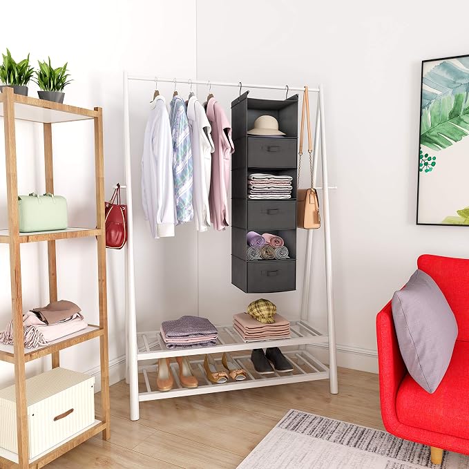 MAX Houser 6 Tier Shelf Hanging Closet Organizer, Closet Hanging Shelf - Image 2