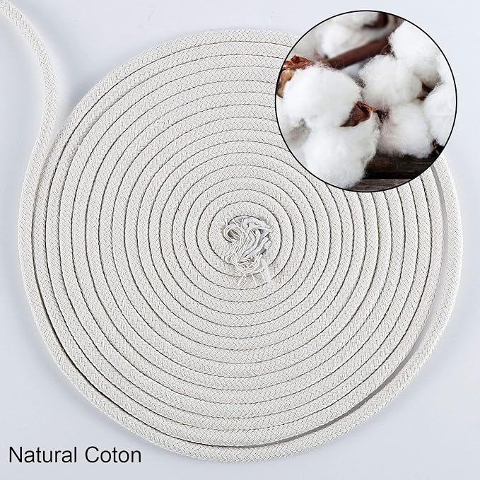 ZOENHOU 164 ft 1/4 in Natural Cotton Rope - Image 5
