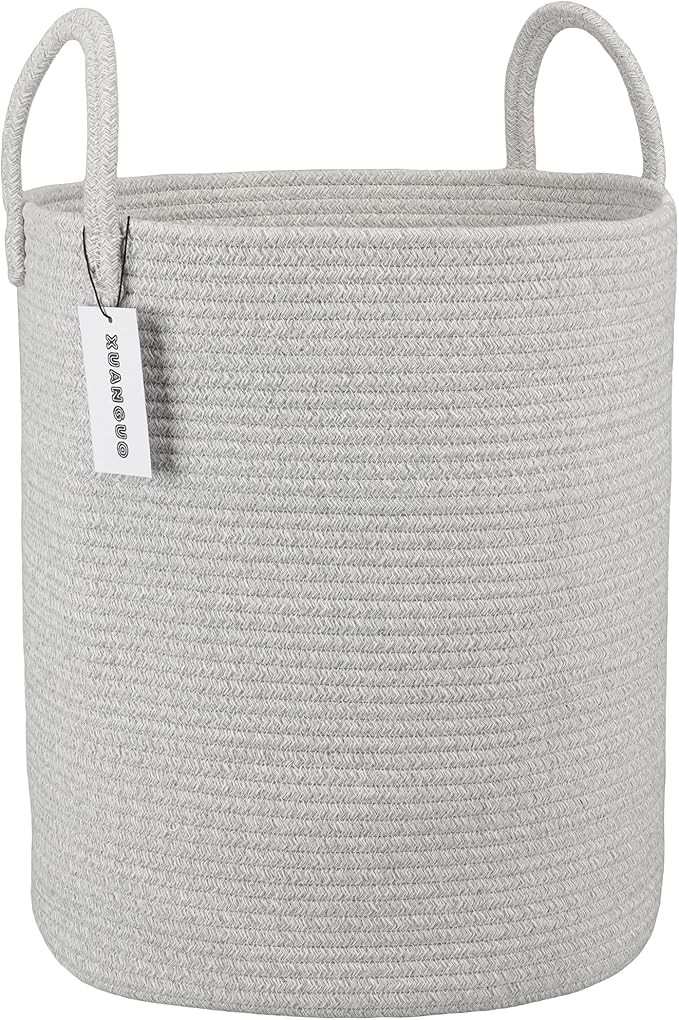 Cotton Rope Laundry Basket Hamper by XUANGUO