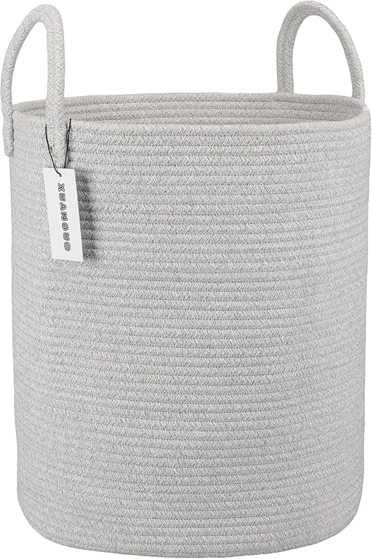 Cotton Rope Laundry Basket Hamper by XUANGUO