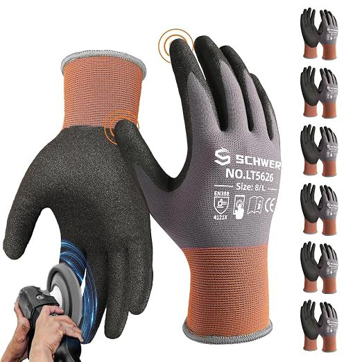 Schwer 6 Pairs Safety Work Gloves by SCHWER