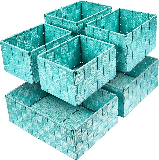 Woven Storage Baskets, Storage Bins, Cube Basket Container Baskets Storage by Uvellgift