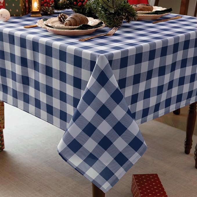 Classic Gingham Tablecloth Fabric by Essifunia