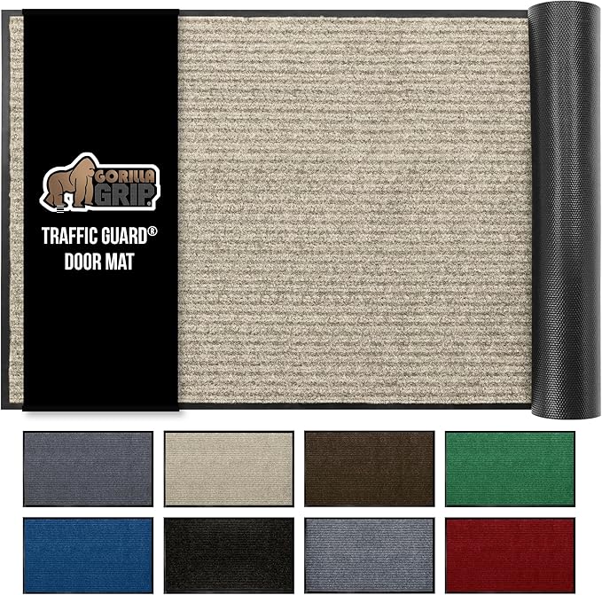 GORILLA GRIP Traffic Guard Door Mat, Heavy Duty Welcome Mats, Commercial Office by GorillaGrip
