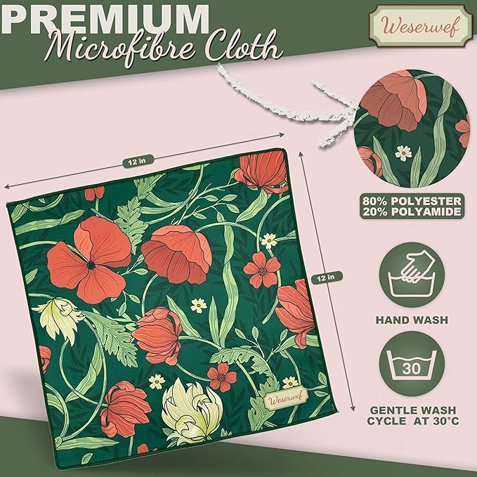 WESERWEF Design Microfiber Glasses Cleaning Cloth – Premium Cleaning Cloth - Image 2