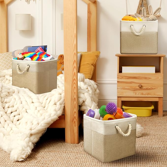 SIMPLE HOUSEWARE Fabric Storage Cubes, 3 Pack - Image 7