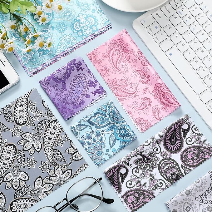 Sinmoe 20 Pcs Microfiber Cleaning Cloth Cute Paisley Waves Design Microfiber - Image 7