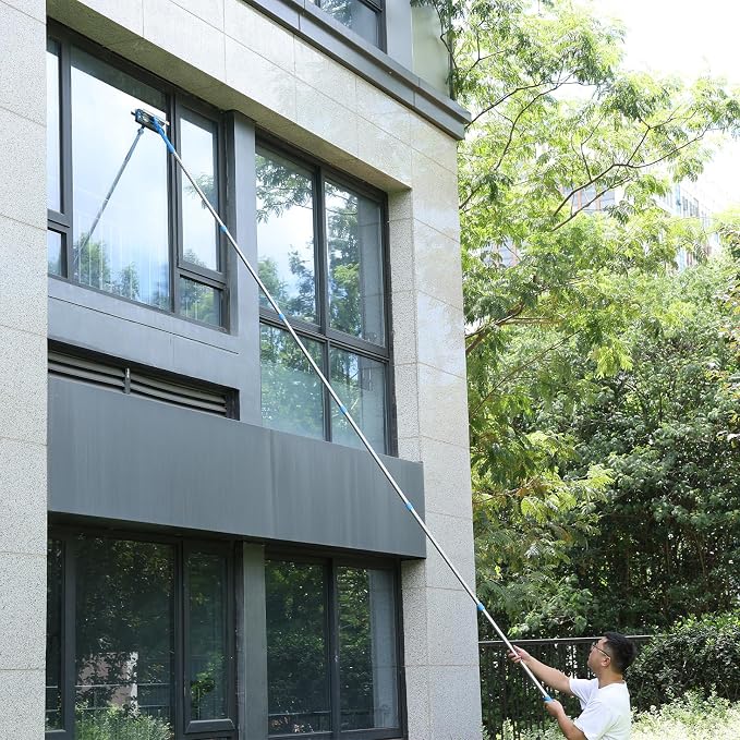 20 Feet+ High Reach Window Squeegee, 2-in-1 Window Cleaner Tool - Image 5