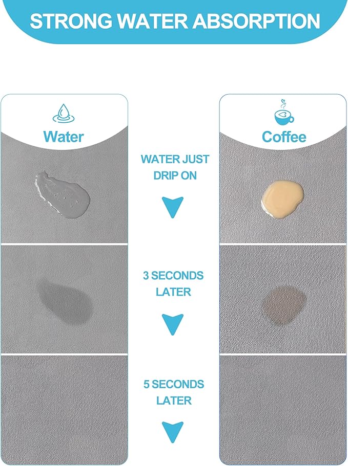 Dish Drying Mat for Kitchen Counter, Hide Stain Anti Absorbent for Kitchen - Image 2