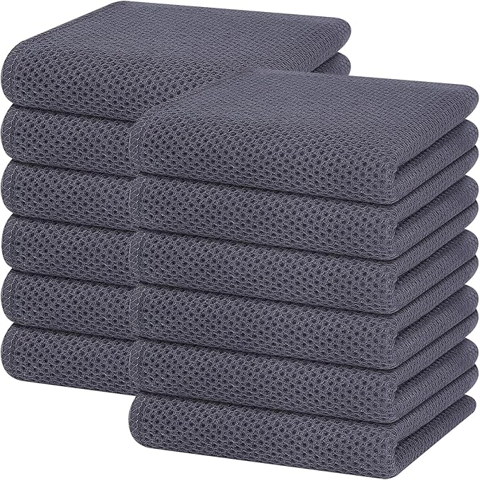Homaxy 100% Cotton Waffle Weave Kitchen Dish Towels, Ultra Soft Absorbent Quick by Homaxy