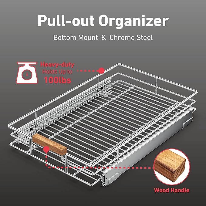 Pull Out Cabinet Organizer, Heavy Duty Slide Out Pantry Shelves, Storage Shelf - Image 2
