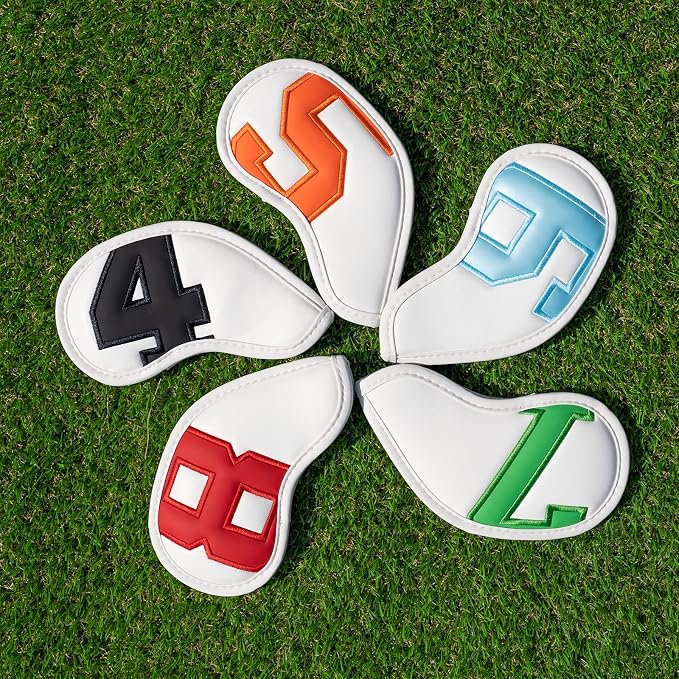 CRAFTSMAN GOLF 12pcs or 1pc Thick Synthetic Leather Golf Iron Head Covers Set - Image 7