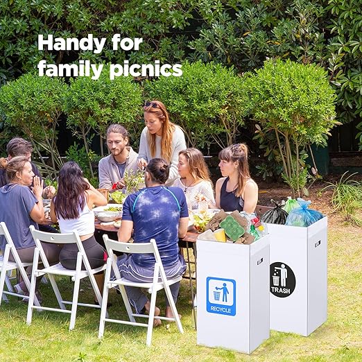 Tioncy 5 Pcs 40 Gallon Corrugated Cardboard Trash Cans Recycling Bins - Image 4